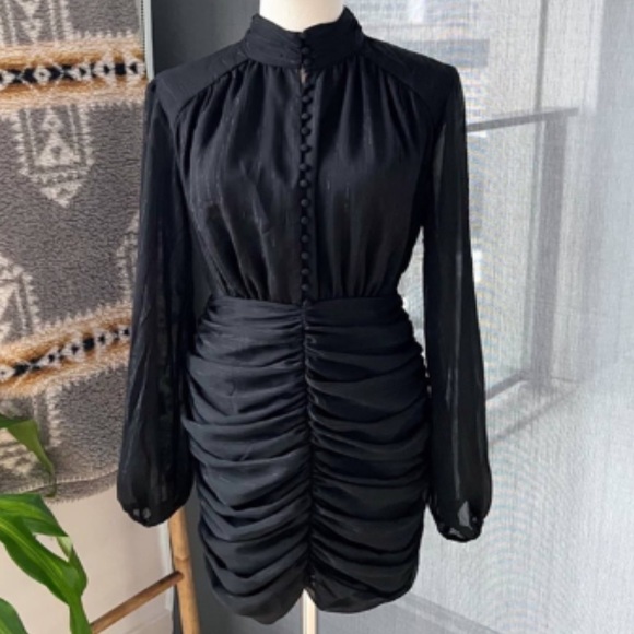 Black House of Harlow rushed shimmer dress